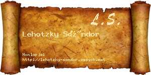 Lehotzky Sándor névjegykártya